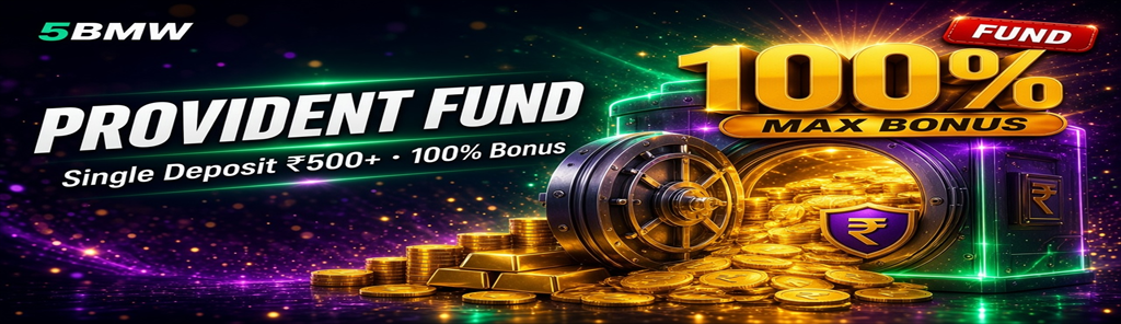 Provident Fund　Sub: Single Deposit ₹500+ · 100% Bonus　Highlight: 100%